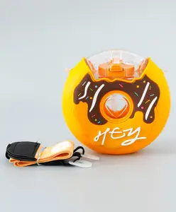 Fab N Funky Rainbow Circular Straw Sipper Bottle 380 ml - Yellow| BPA Free| Leak-Resistant & Freezer Safe| Ideal for School, Home & Travel| for School Going Boys & Girls