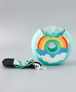 Fab N Funky Rainbow Circular Straw Sipper Bottle 380 ml - Green| BPA Free| Leak-Resistant & Freezer Safe| Ideal for School, Home & Travel| for School Going Boys & Girls
