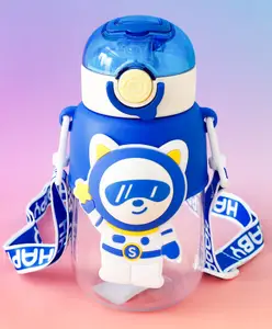 Fab N Funky Astronaut Bunny Straw Sipper Bottle 680ml - Blue| BPA Free| Leak-Resistant & Freezer Safe| Ideal for School, Home & Travel| for School Going Boys & Girls