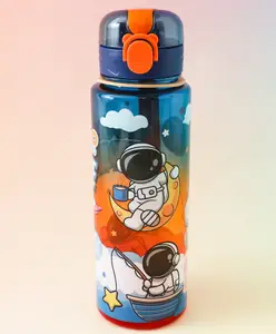 Fab N Funky Lets Go Space Bottle 700ml - Blue| BPA Free| Leak-Resistant & Freezer Safe| Ideal for School, Home & Travel| for Boys & Girls