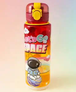 Fab N Funky Lets Go Space Bottle 700ml - Red| BPA Free| Leak-Resistant & Freezer Safe| Ideal for School, Home & Travel| for Boys & Girls