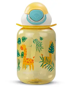 Baybee Univio Baby Sipper Bottle for Kids | Drinking Water Bottle for School Kids with Soft Silicone Straw & Adjustable Strap | Leak Proof BPA-Free 750ml Sippy Water Bottle for Kids,Boys Girls(Yellow)