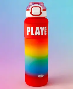 Fab N Funky Motivational Water Bottle with Straw Red - 1000 ml | BPA Free, Freezer Safe & Leak-Resistant| Reusable Hydration Bottle for Gym, School & Outdoor Use