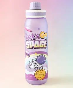 Fab N Funky Regular Water Bottle 1000ml Astronaut Print - Purple | BPA Free | Ideal for School, Home & Travel | School-going Boys & Girls | Lightweight & Leak Resistant