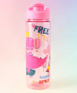 Fab N Funky Kids Water Bottle 700 ml - Pink| BPA-Free Leak-Resistant Freezer-Safe| Sipper Bottle with Flip Lid & Cute Cartoon Print