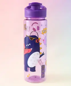 Fab N Funky Kids Water Bottle 700 ml Purple| BPA-Free Leak-Resistant Freezer-Safe| Sipper Bottle with Flip Lid & Cute Cartoon Print