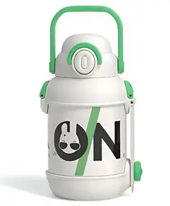 Sanjary Stainless Steel 2in1 Sipper & NonSipper Bottle with handle 1000ml color design may vary