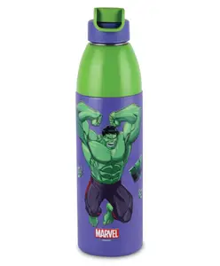 Cello Kidzbee Uranus Hulk Smash Inner Steel Insulated Kids Water Bottle Green & Purple - 540 ml