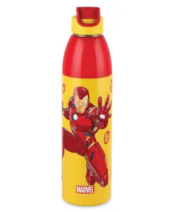 Cello Kidzbee Uranus Iron Man Inner Steel Insulated Kids Water Bottle Red & Yellow - 540 ml