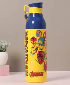 Cello Amazer Puro Steel-X Insulated Stainless Steel Avengers Water Bottle Yellow - 710 ml