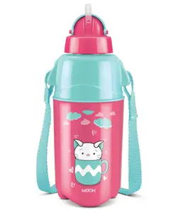 Milton Kool Trendy Insulated Sipper Water Bottle with Straw Leak Proof BPA Free Food Grade Easy to Carry Pink - 370 ml