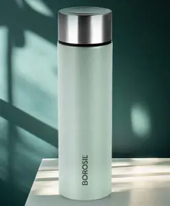 Borosil Coolsip Stainless Steel Single Wall Water Bottle for Office School College & Gym 1 Year Warranty Mint - 1000 ml