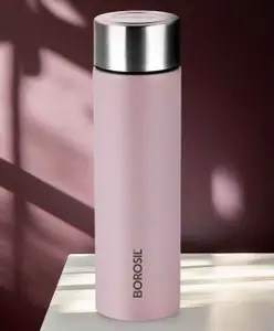 Borosil Coolsip Stainless Steel Single Wall Water Bottle for Office School College & Gym 1 Year Warranty Lavender - 1000 ml