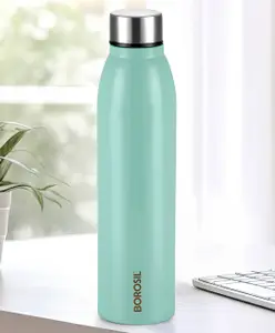 Borosil Glacier BIS Approved Made in India Stainless Steel Single Wall Water Bottle for Office School College & Gym 1 Year Warranty - 950 ml
