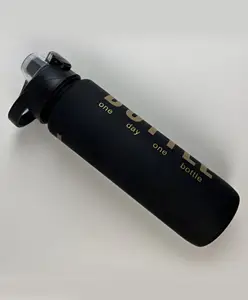 SCHOOLISH Large Capacity 1000ml Outdoor Sport Motivational Plastic Time Marker Water Bottle for Climbing and Running- PACK OF 1 - COLOR MAY VARY