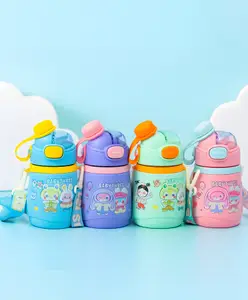 SCHOOLISH Cartoon Water Bottle! Made from Bpa-Free, Food-Grade Plastic, This 430 Ml Bottle Is Perfect for School, Travel, and Outdoor Fun - Pack of 1 - Color May Vary