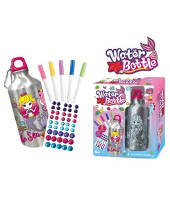 SCHOOLISH DIY Doodle Water Bottle with 5 Color Watercolor Pens Creative Fun for Kids Decorate Personalize Your Own Water Bottle 600 ml - PACK OF 1 - COLOR MAY VARY