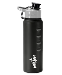Milton Gripper Stainless Steel Water Bottle Leak Proof with Easy Grip Light Weight Black - 750 ml