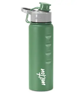 Milton Gripper Stainless Steel Leak Proof Water Bottle with Easy Grip Light Weight & Easy to Carry Green - 750 ml