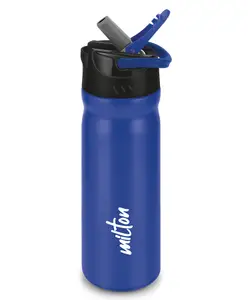 Milton Max 600 Stainless Steel Water Bottle with Sipper Lid with Single Walled Leak Proof Rust Free & Easy to Carry Royal Blue - 500 ml