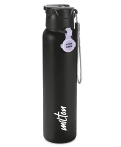 Milton Sipstar 1000 Stainless Steel Water Bottle with Sipper Lid with Single Walled Leak Proof & Easy to Carry Black - 875 ml