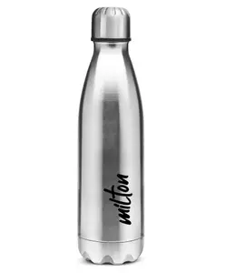 Milton Shine 800 Stainless Steel Water Bottle with Single Walled Leak Proof Rust Free & Easy to Carry Silver - 680 ml