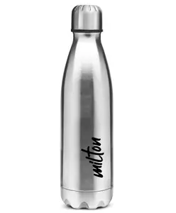 Milton Shine 1000 Stainless Steel Water Bottle with Single Walled Leak Proof Rust Free & Easy to Carry Silver - 870 ml