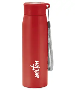 Milton Shine 650 Stainless Steel Water Bottle with Single Walled Leak Proof Rust Free & Easy to Carry Red - 690 ml