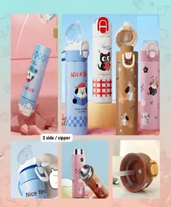 SCHOOLISH Insulated stainless steel 500 ml water bottles features cute and vibrant colors. a one-touch flip-top lid for easy drinking and a secure lock to prevent spills PACK OF 1 - COLOR MAY VARY