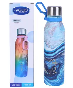 Youp Stainless Steel Water Bottle for Office Gym Travel School Dance Home Refrigerator Water Bottle For Adults Kids Girls Boys YPF 1006-1000 ml