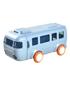 YAMAMA School Bus Theme Water Bottle, 500ml/17oz, Kids Toys, Cute Water Bottle with Strap, Portable Straw Bottle, Leakproof Cup for School, Hiking, Cycling, Gifts - Multicolor