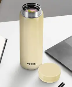 Milton Minimate 300 Thermosteel Water Bottle, 280ml | ISI Certified, SS304 Stainless Steel | Vacuum Insulated Flask, Hot & Cold, Leak-Proof, Compact for Office, Gym, Travel | Ivory