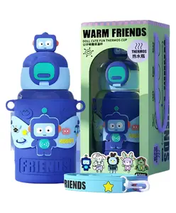 SCHOOLISH Stainless Steel Insulated Thermos Flask Blue - 450 ml