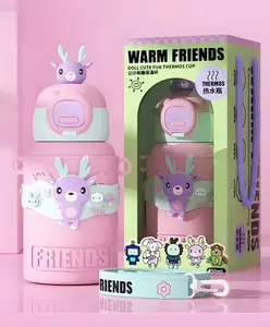 SCHOOLISH Stainless Steel Insulated Thermos Flask Pink - 450 ml