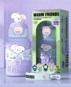 SCHOOLISH Stainless Steel Insulated Thermos Flask Purple - 450 ml