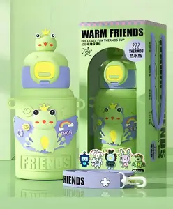 SCHOOLISH Stainless Steel Insulated Thermos Flask Green - 450 ml