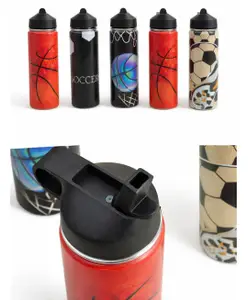 Sanjary 750ml Single Wall Stainless Steel Sports Water Bottle Non Sipper Leak Proof Printed Design Reusable Gym School Travel Bottle color design may vary