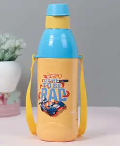 Cello Puro Steel-X Kidzbee 400 Inner Steel Hot Wheels Design Water Bottle Yellow - 460 ml