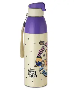 Cello Kidzbee Uranus 600 Steel Insulated 3D Winnie The Pooh Print Kids Water Bottle Off White - 540 ml