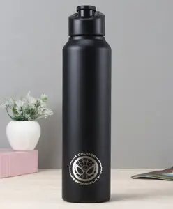 Marvel by SKI Sprint Stainless Steel Sipper Water Bottle With Spider Man Print Black - 950 ml
