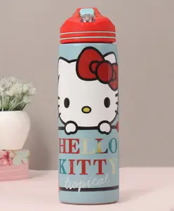 Hello Kitty Non Insulated Steel Sipper Water Bottle Blue & Red - 700 ml