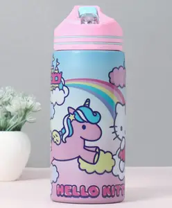 Hello Kitty Non Insulated Steel Sipper Water Bottle Pink - 500 ml