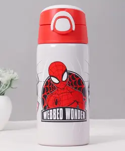 Spider Man Insulated Sipper Water Bottle Grey & Red - 400 ml