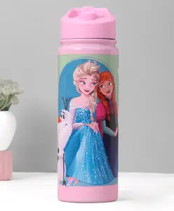 Disney Frozen Non Insulated Steel Sipper Water Bottle Pink - 600 ml
