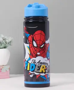 Spider Man Insulated Sipper Water Bottle Black & Blue - 600 ml