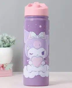 Hello Kitty Kuromi Insulated Sipper Water Bottle Lilac & Pink - 600 ml