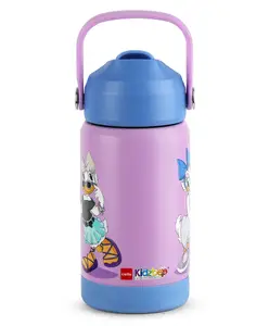 Cello Kidzbee Gen Alpha 3D Print Daisy Duck Insulated Stainless Steel Kids Water Bottle Lilac - 370 ml