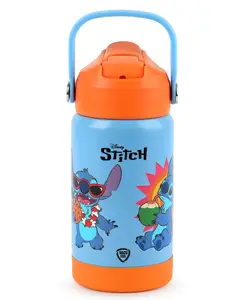 Cello Kidzbee Gen Alpha 3D Stitch Print Insulated Stainless Steel Kids Water Bottle Light Blue - 370 ml