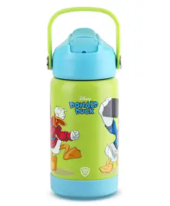 Cello Kidzbee Gen Alpha 3D Print Donald Duck Insulated Stainless Steel Kids Water Bottle Light Green - 370 ml