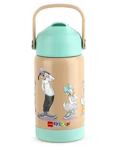 Cello Kidzbee Gen Alpha 3D Mickey Family Print Insulated Stainless Steel Kids Water Bottle Tan - 370 ml